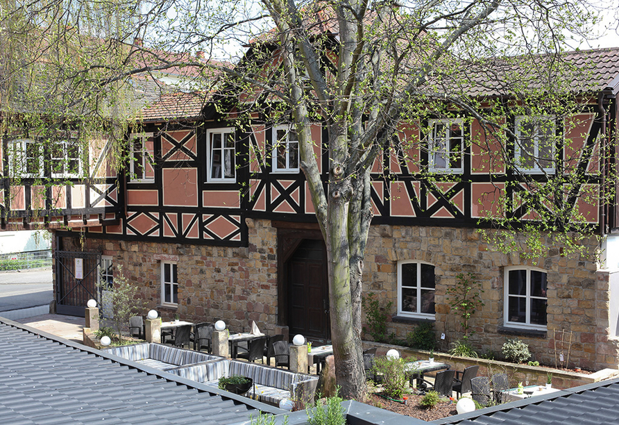 Hotel Palatina in Neustadt an der Weinstraße, Innenhof des Hotels