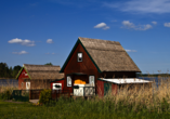 Bootshaus an einem der vielen Seen im Umkreis