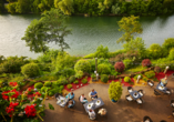 Die Seeterrasse des Göbel's Seehotels Diemelsee