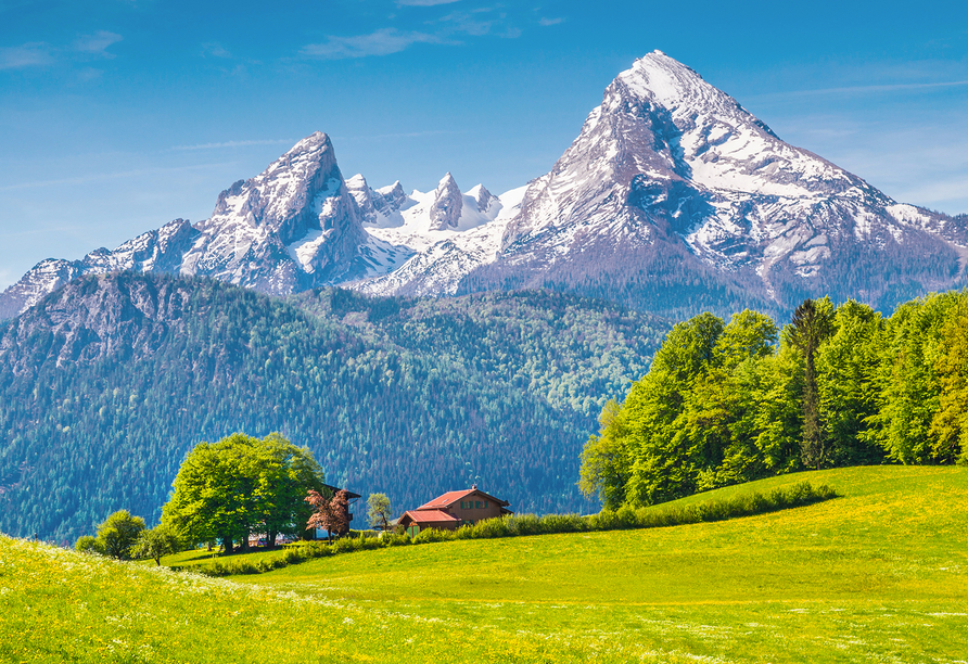 Der Gipfel Watzmann liegt ganz in der Nähe vom Chiemgau.