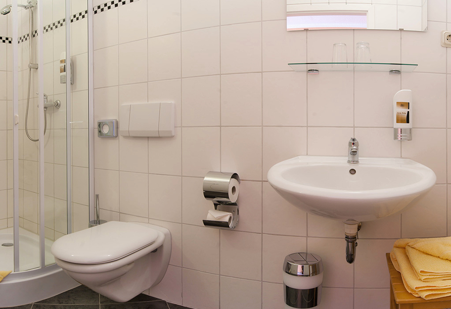 Beispiel eines Badezimmers im Landhotel Harz