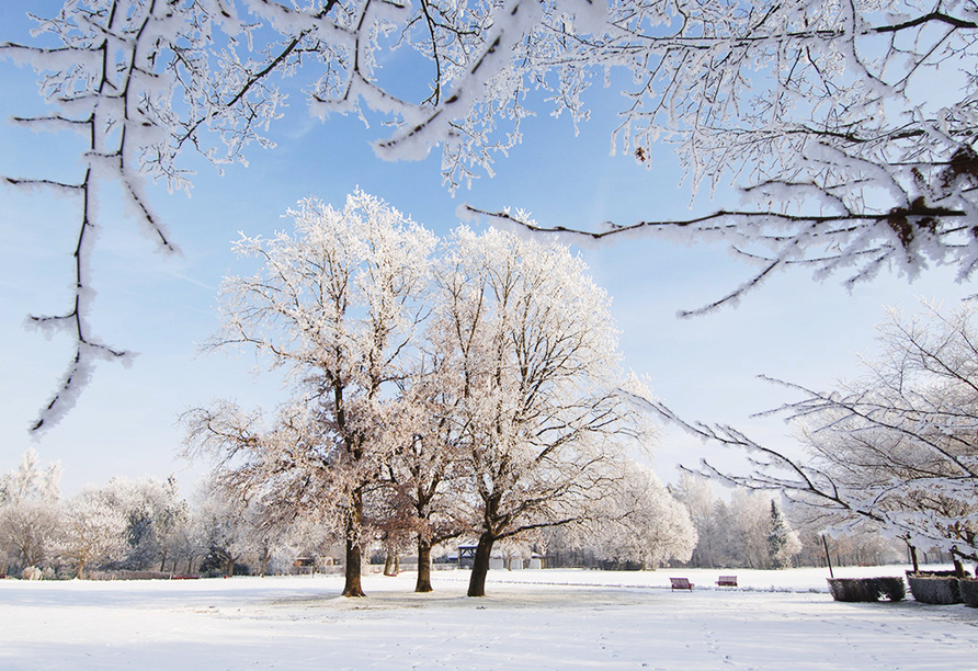 Auch im Winter ist Bad Füssing ein wunderbarer Ort, um sich zu entspannen.