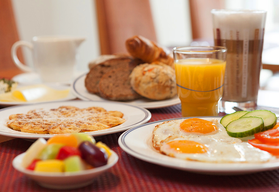 Starten Sie mit einem leckeren Frühstück gut gestärkt in den Tag.