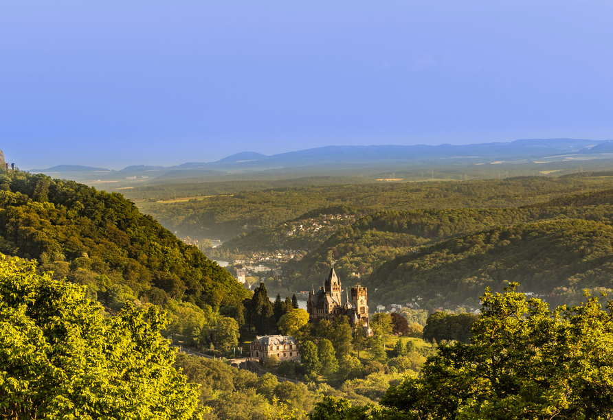 Das nahegelegene Siebengebirge erwartet Sie mit einer eindrucksvollen Landschaft. 