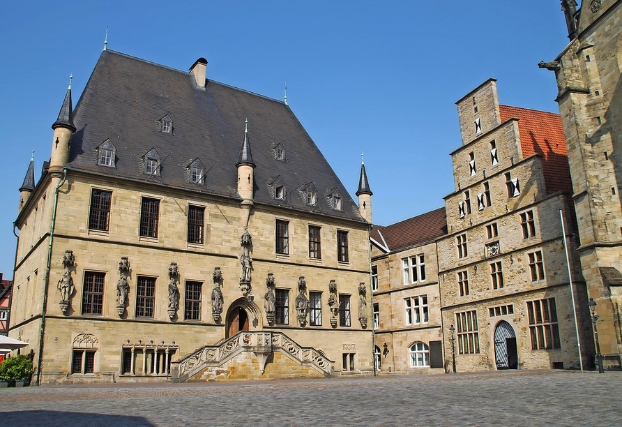 Der Osnabrücker Marktplatz bietet einen besonders reizvollen Anblick.