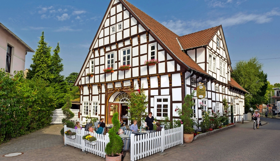 Das Hotel Storck befindet sich in einem Fachwerkhaus aus dem 18. Jahrhundert.