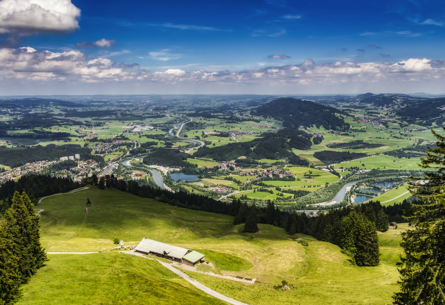 Blick vom Mittagberg Richtung Kempten im Allgäu