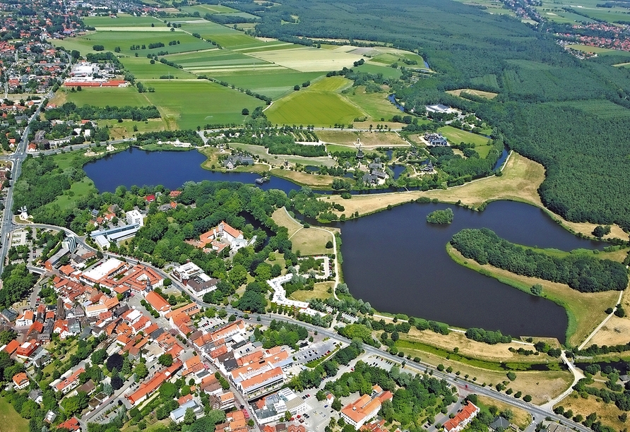 Luftbildaufnahme der Stadt Gifhorn und Umgebung