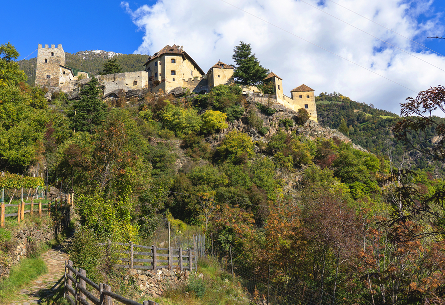 Schloss Juval beherbergt das Museum von Reinhold Messner und bietet einen tollen Ausblick.