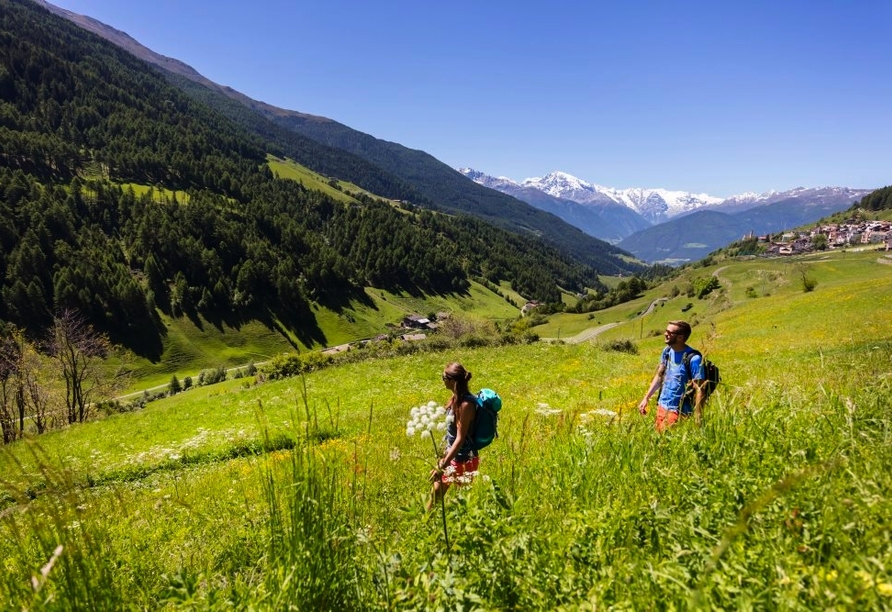 Wandern Sie durch den Vinschgau.