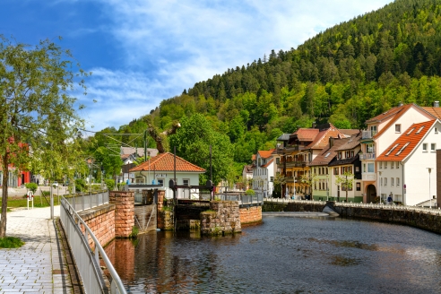 Blick auf Bad Wildbad und den Fluss Enz