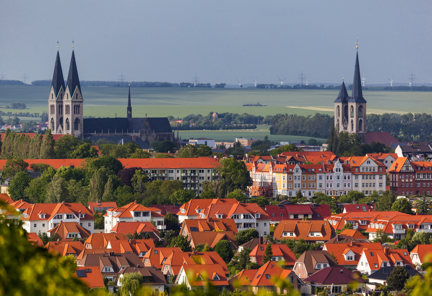 Blick über die schöne Stadt Halberstadt.