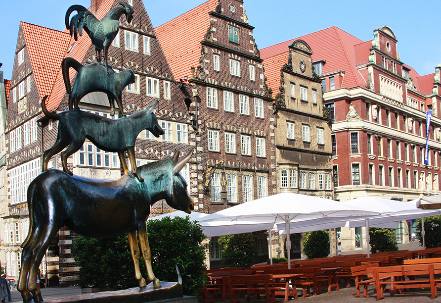 Die Statue der Bremer Stadtmusikanten zählt zu den bekanntesten Wahrzeichen der Hansestadt.