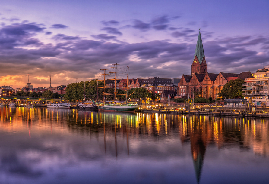 Bremen in der Abenddämmerung