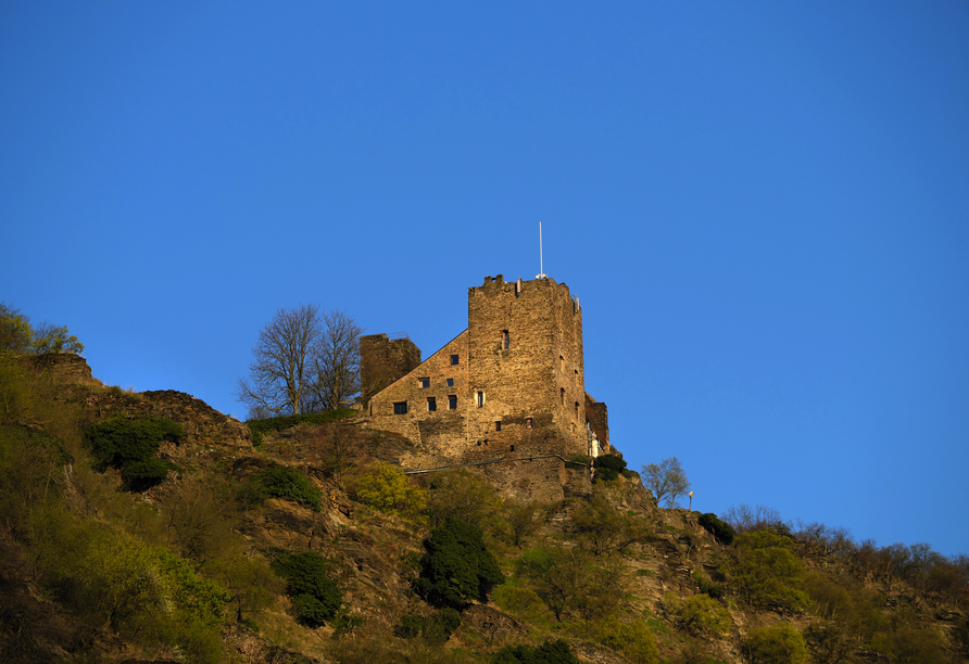 Die Ruine der Burg Liebenstein bei Kamp-Bornhofen ist ein beliebtes Ausflugsziel. 