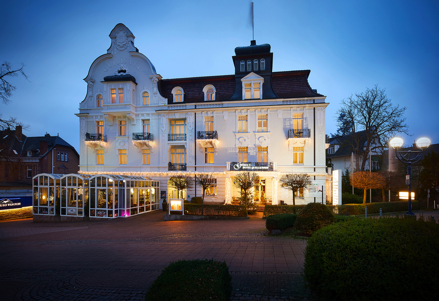 Außenansicht des Göbel's Hotel Quellenhof im Jugendstilbau