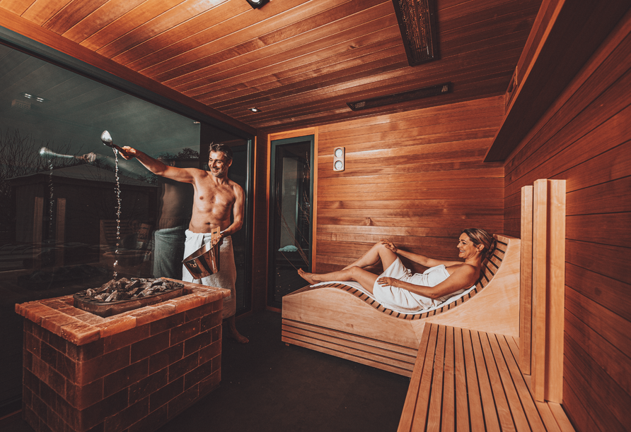 Entspannen Sie in der Sauna des Favorite Parkhotels.