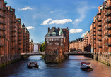 In der Speicherstadt erwarten Sie zahlreiche Sehenswürdigkeiten.