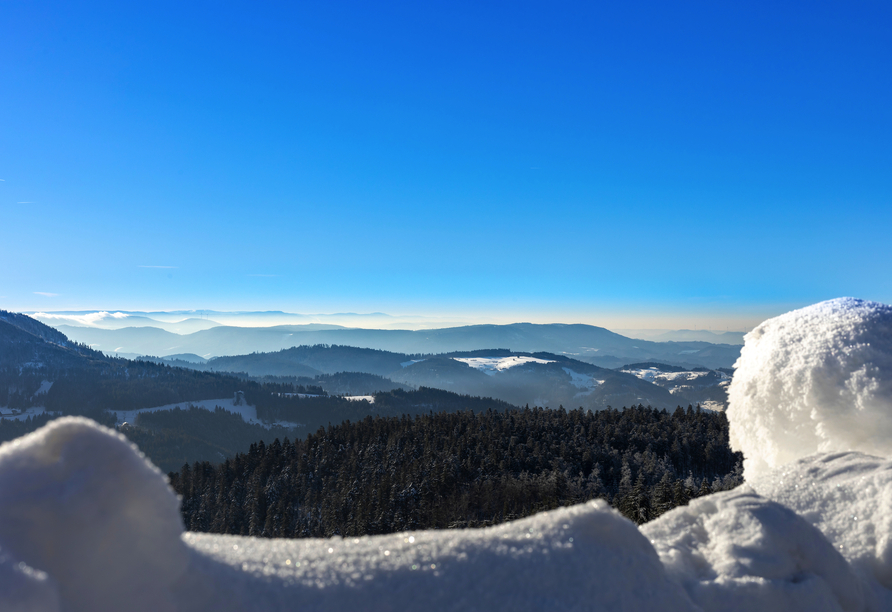 Blick auf die Vogesen im Winter.