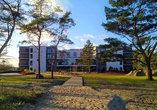 Blick auf das Hotel vom Strand aus