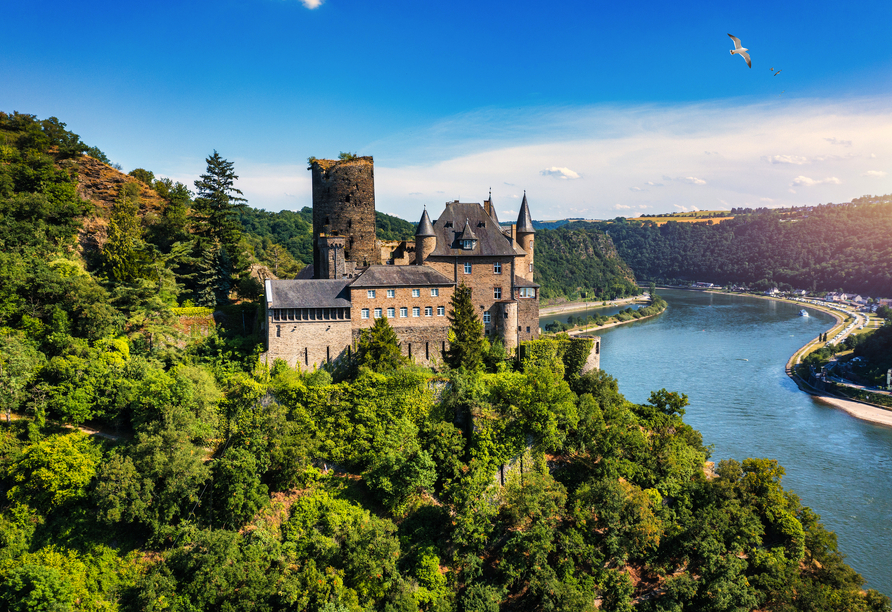 Aussicht auf Burg Katz in St. Goarshausen