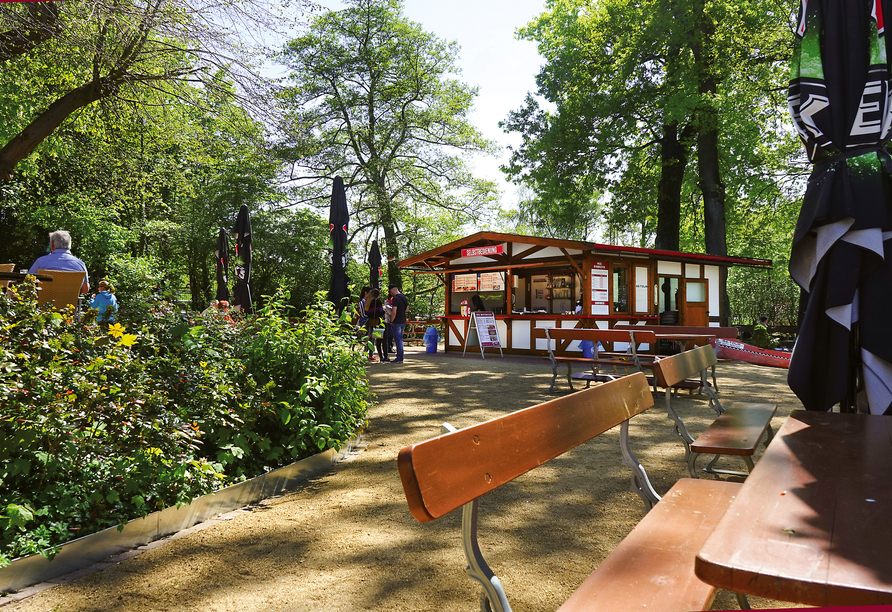 Der hoteleigene Kiosk versorgt Sie mit allerlei Leckereien.