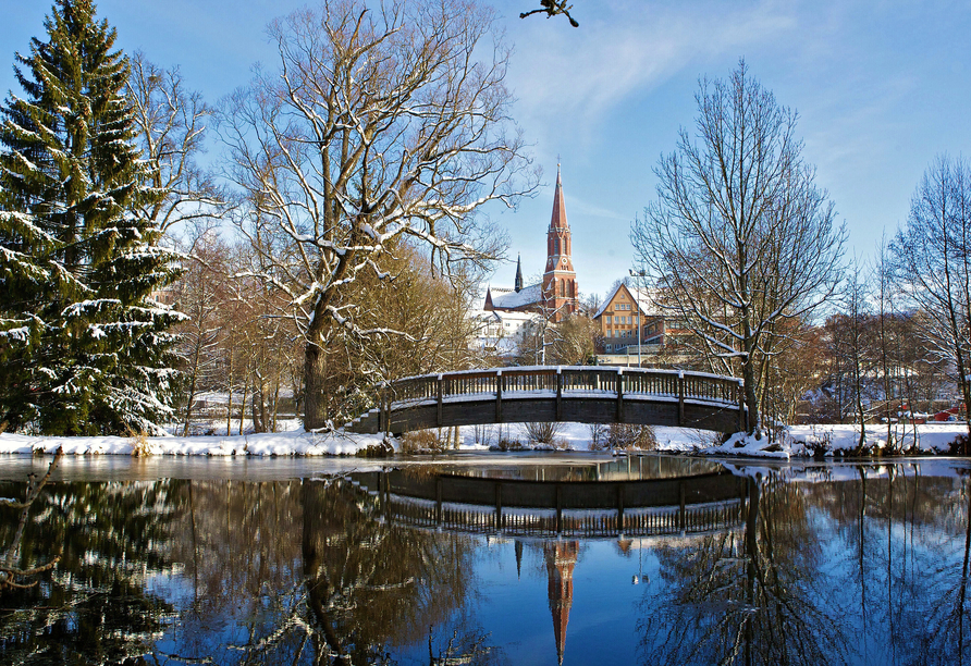 Die Glasstadt Zwiesel im Winter, ein lohnendes Ausflugsziel