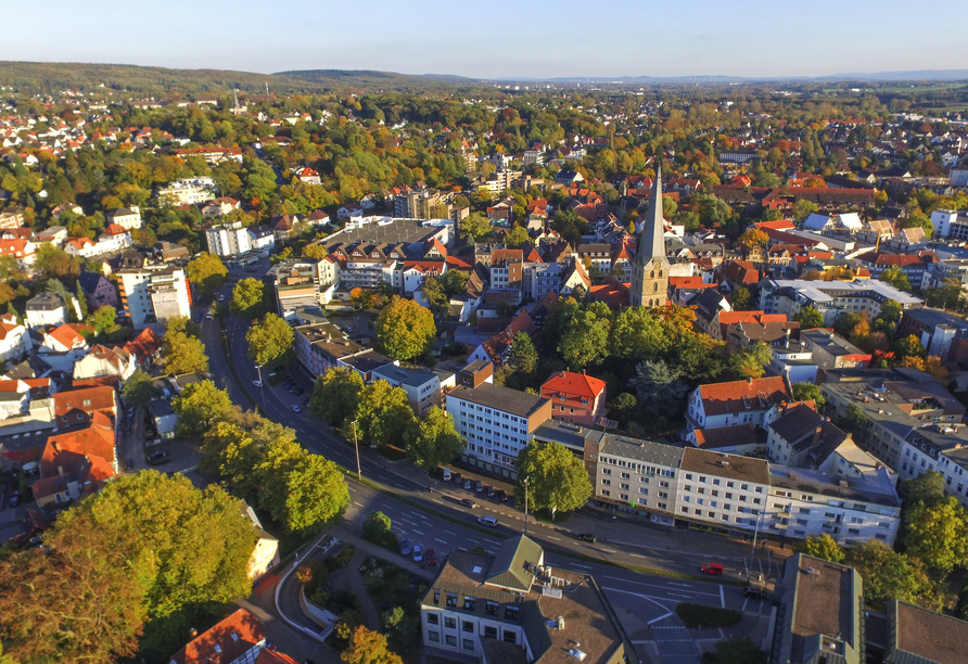 Luftaufnahme der Hansestadt Herford in Nordrhein-Westfalen