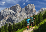 Freuen Sie sich auf traumhafte Wanderungen im Bergpanorama der Dolomiten.