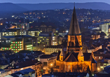 Blick auf Kaiserslautern bei Nacht