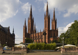 Der Rathausplatz von Wiesbaden