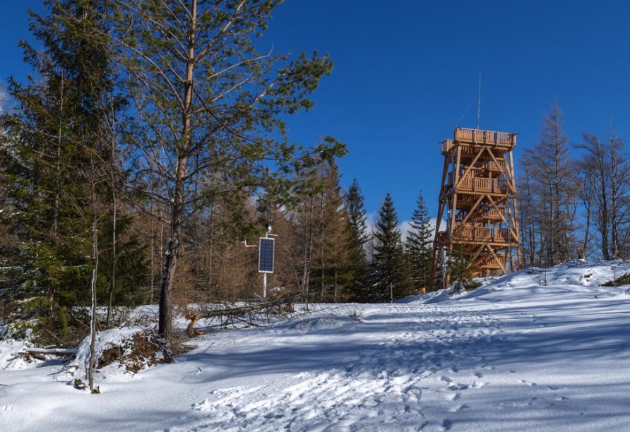 Unternehmen Sie eine Wanderung zum Aussichtsturm Czerniawska Kopa und genießen Sie die Landschaft.