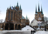 Unternehmen Sie einen Ausflug nach Erfurt und besuchen Sie den Dom und die Severikirche.