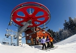 Im Winter erwartet Sie direkt am Hotel ein schönes Familien-Skigebiet!