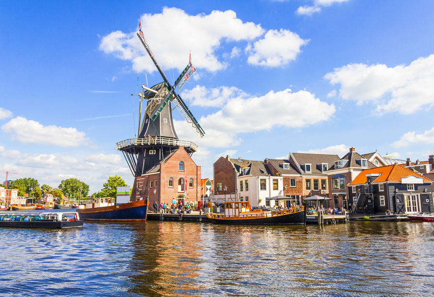 Haarlem: Ein idyllisches Fleckchen Erde mit seiner historischen Windmühle, die Sie in die Vergangenheit entführt.