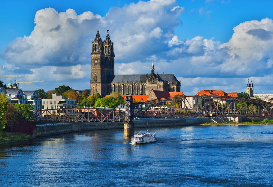 Besuchen Sie die Stadt Magdeburg an der Elbe.