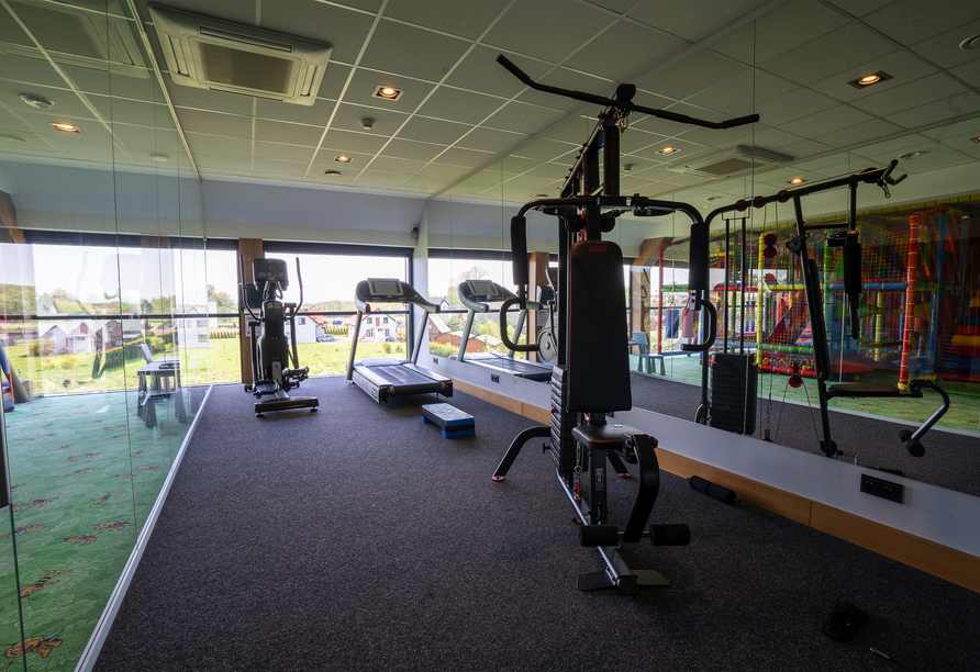 Während Sie im Fitnessraum Sport treiben, können Ihre Kinder im Spielzimmer aktiv werden.