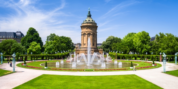 Der Wasserturm Mannheim ist das Wahrzeichen der Stadt.